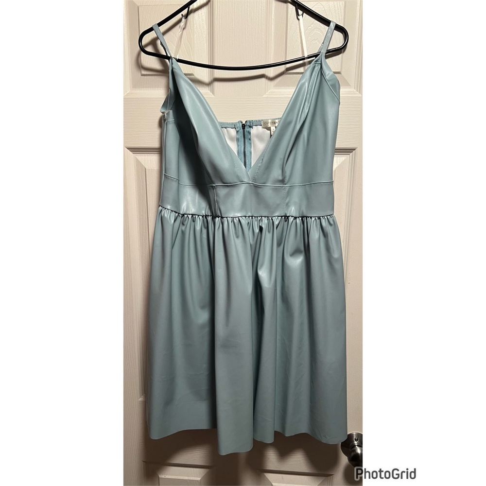 Fake leather skater dress